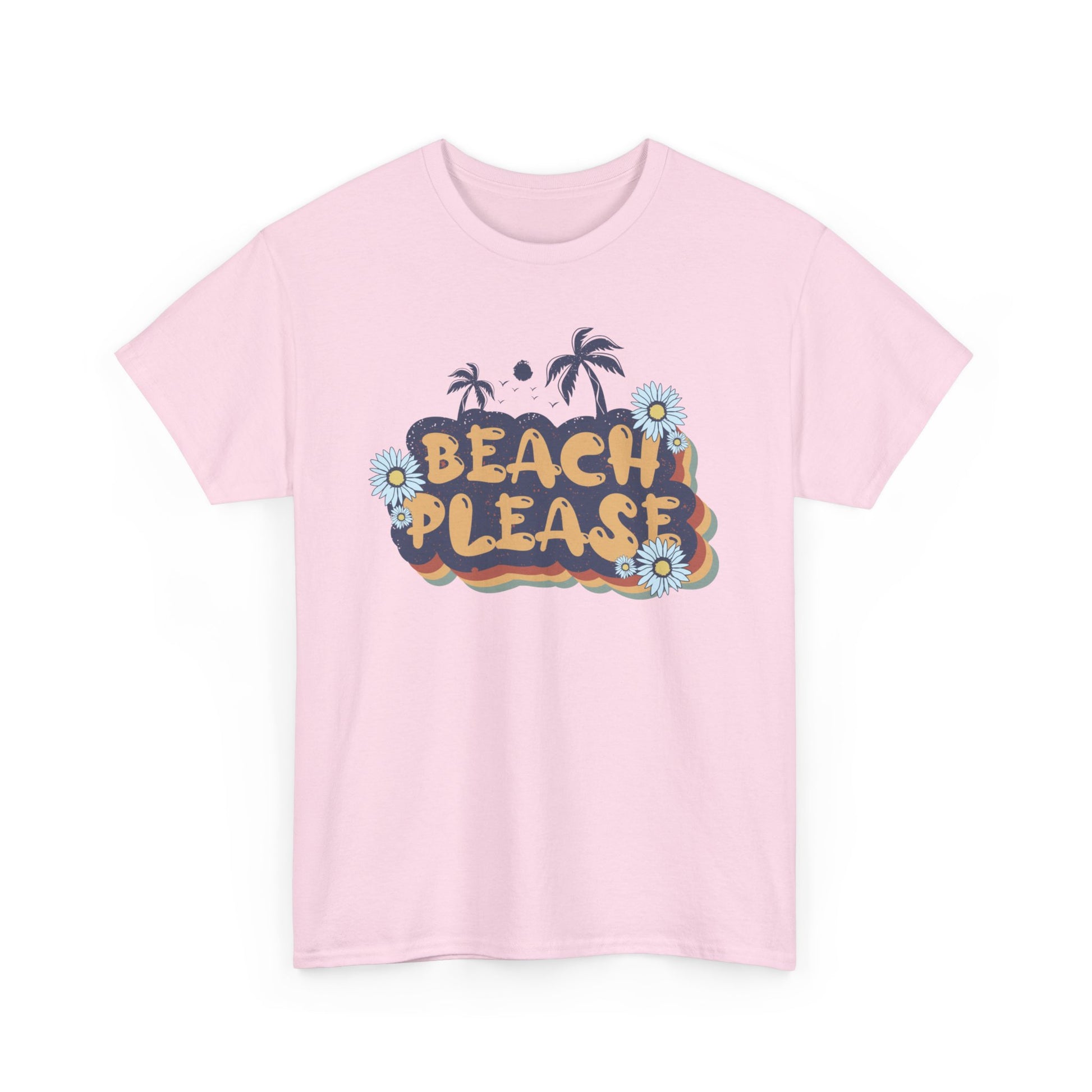 Beach Please Unisex Heavy Cotton Tee Light Pink