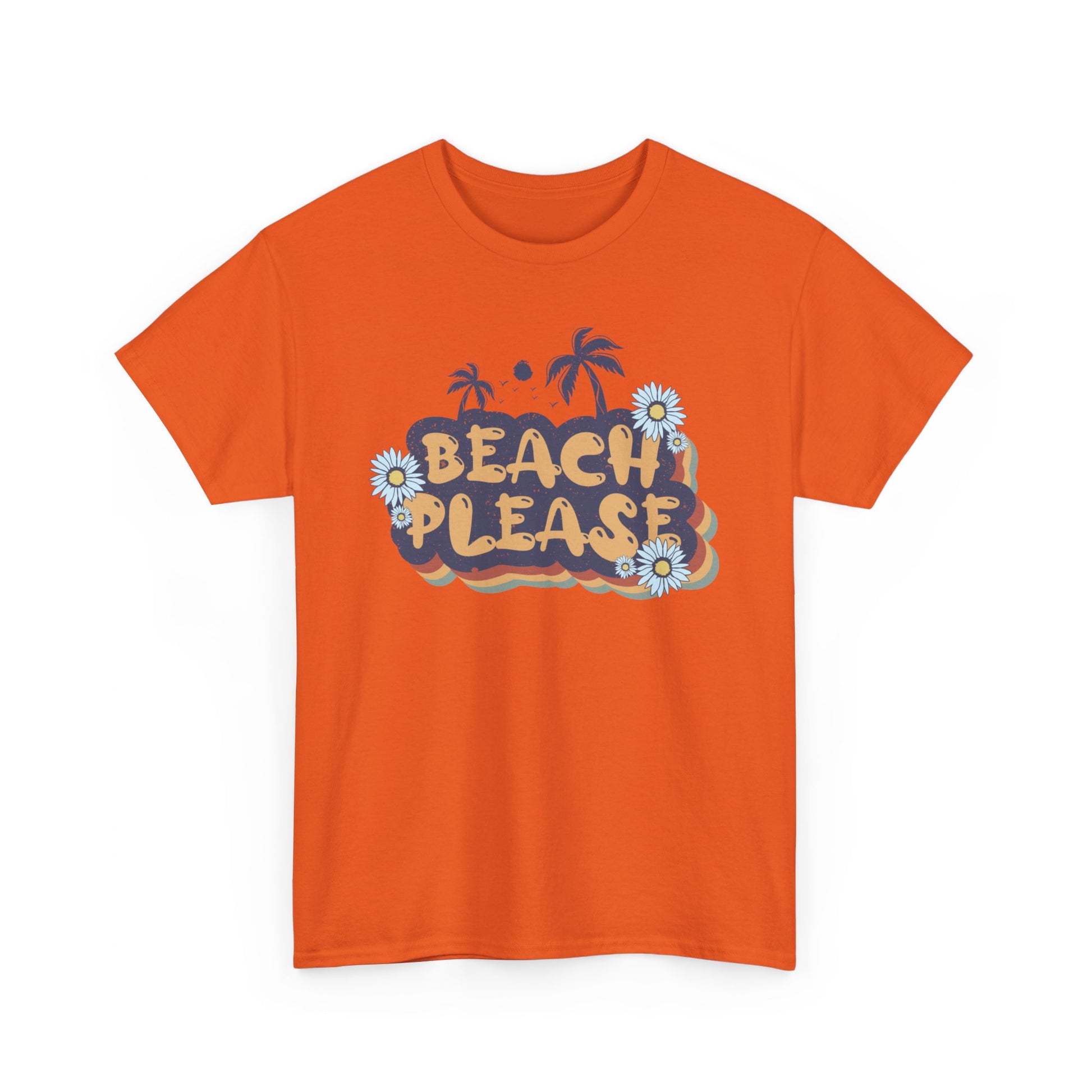 Beach Please Unisex Heavy Cotton Tee Orange