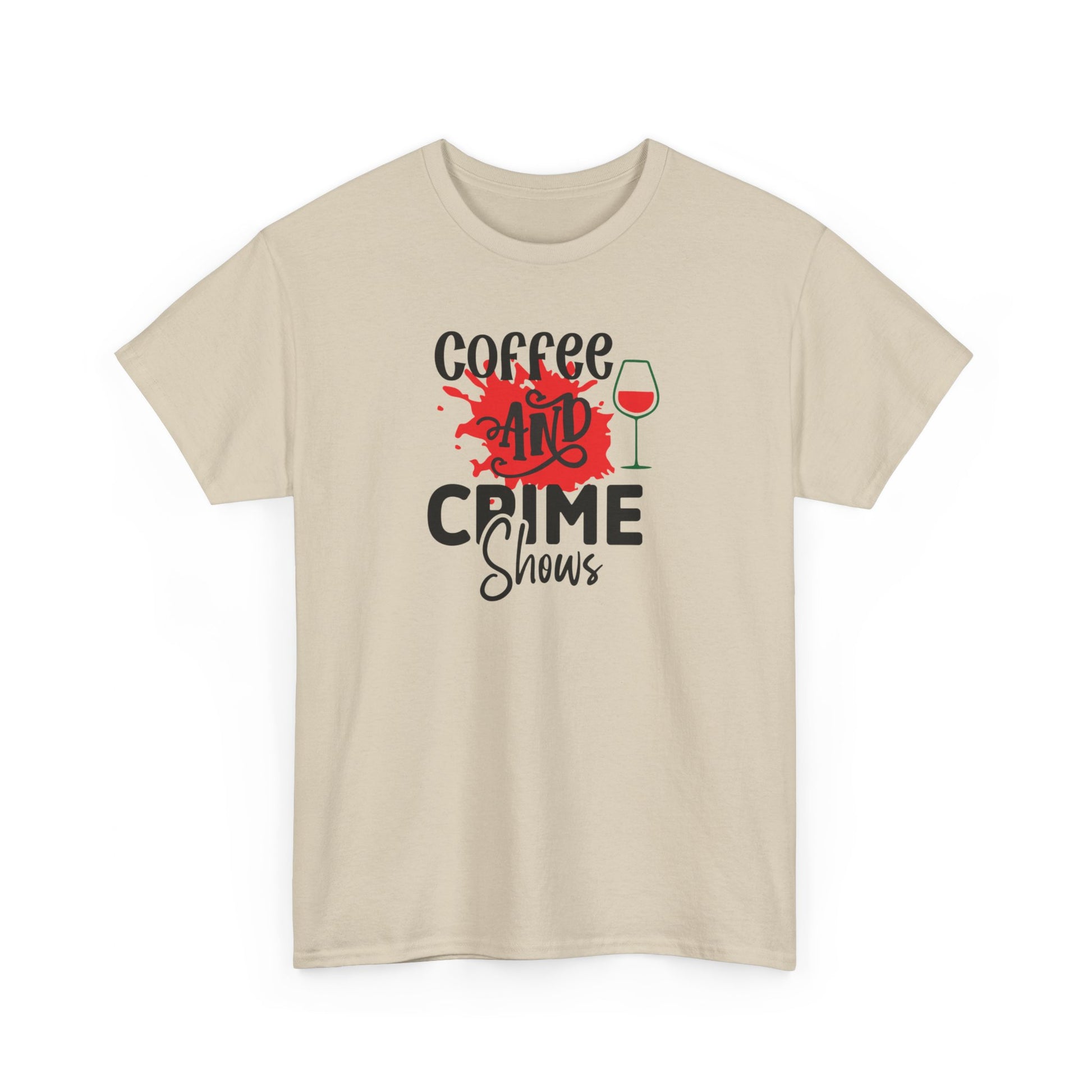 Coffee & Crime Shows Unisex Heavy Cotton Tee Sand