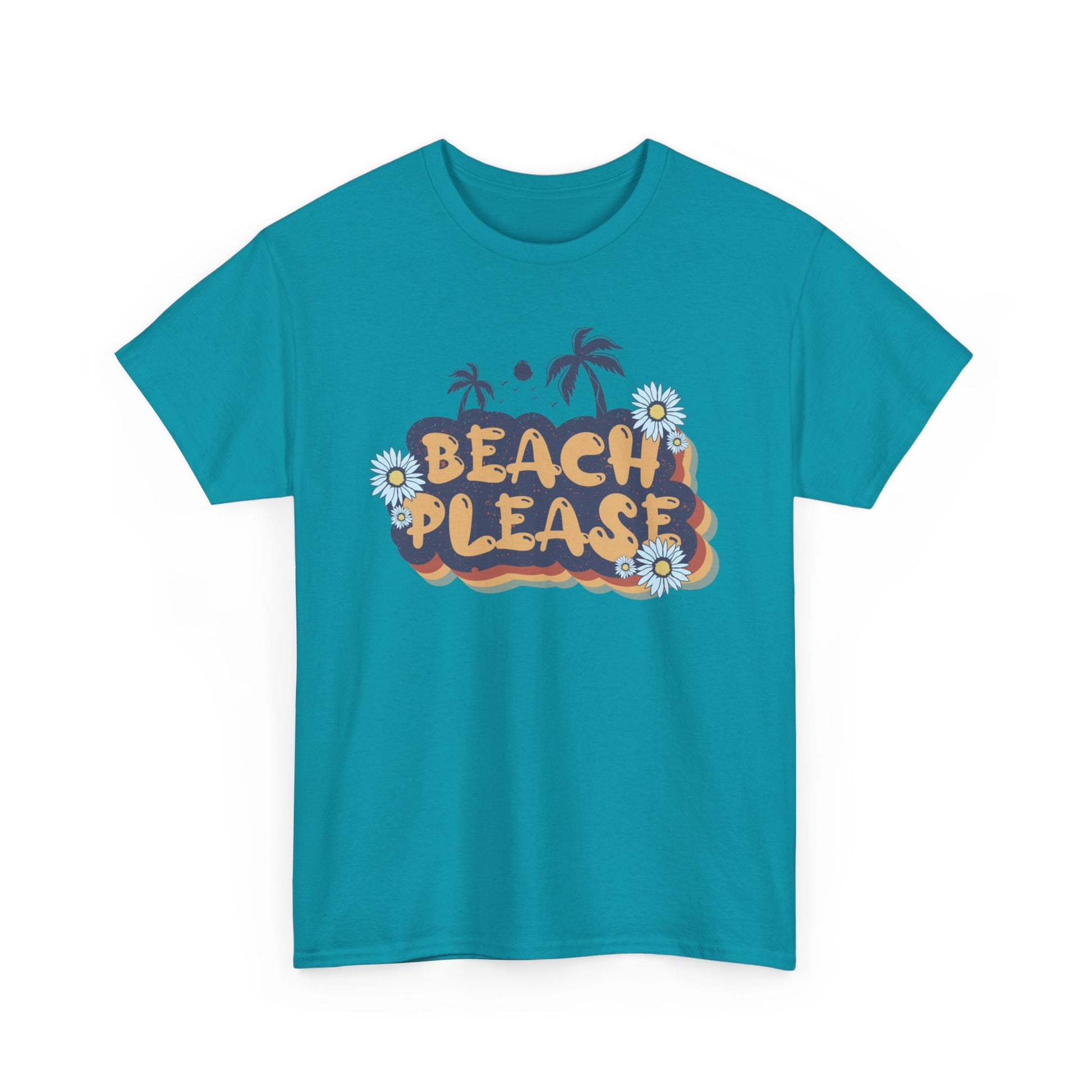 Beach Please Unisex Heavy Cotton Tee Tropical Blue