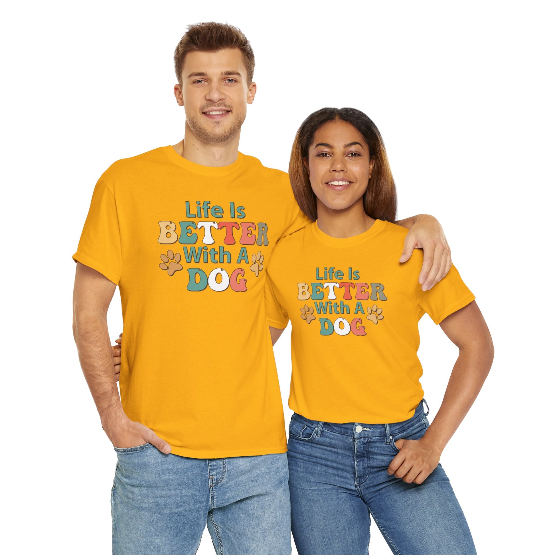 Life is Better with a Dog Unisex Cotton Dogs T-Shirts