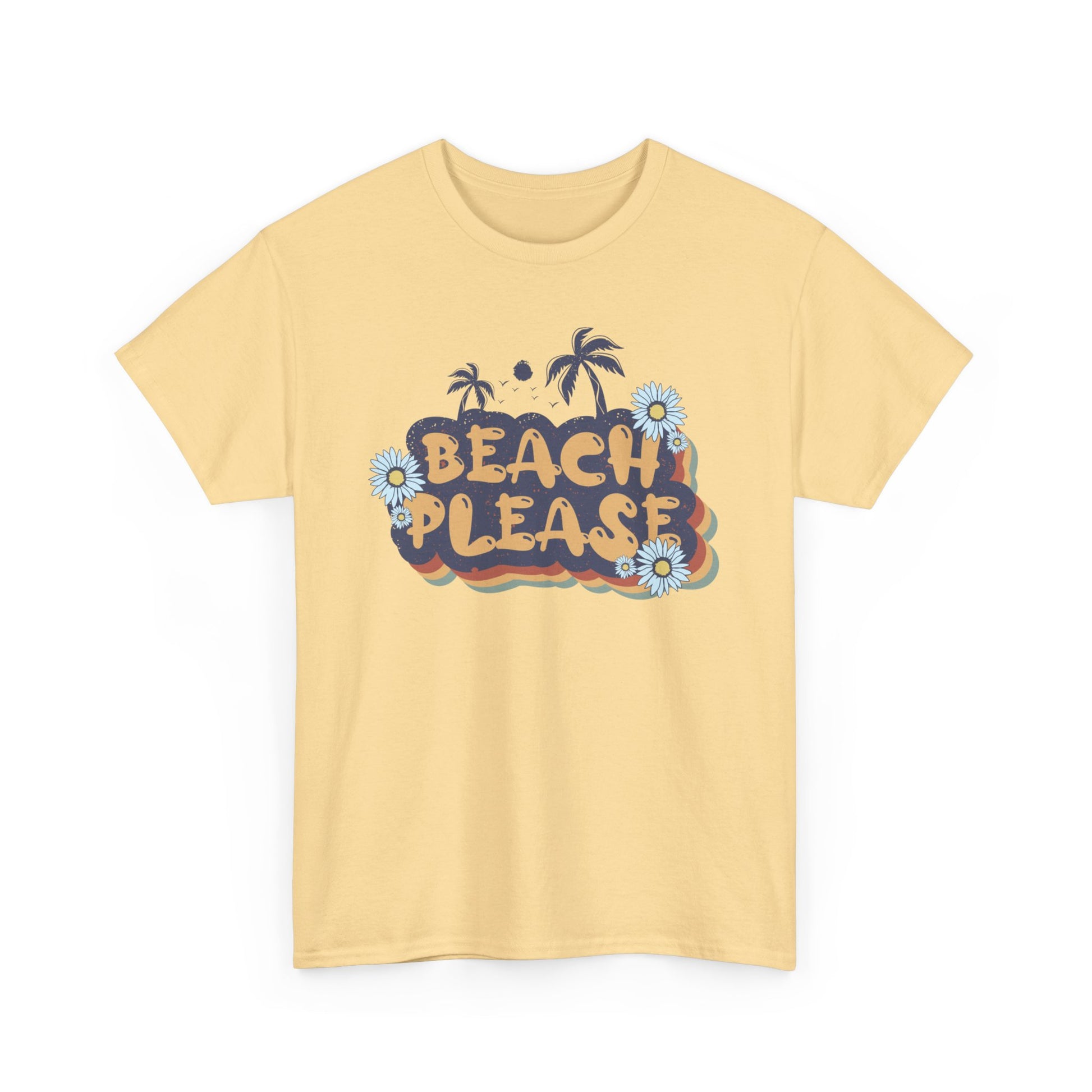 Beach Please Unisex Heavy Cotton Tee Yellow Haze