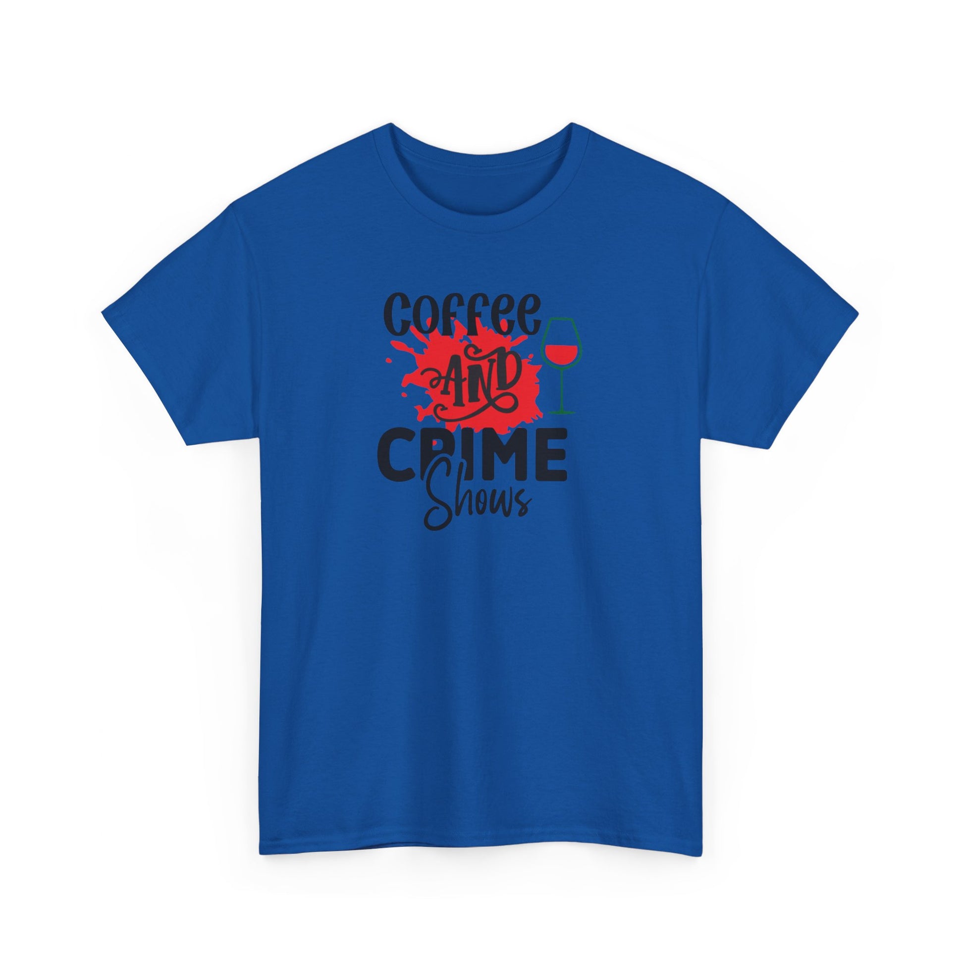 Coffee & Crime Shows Unisex Heavy Cotton Tee Royal