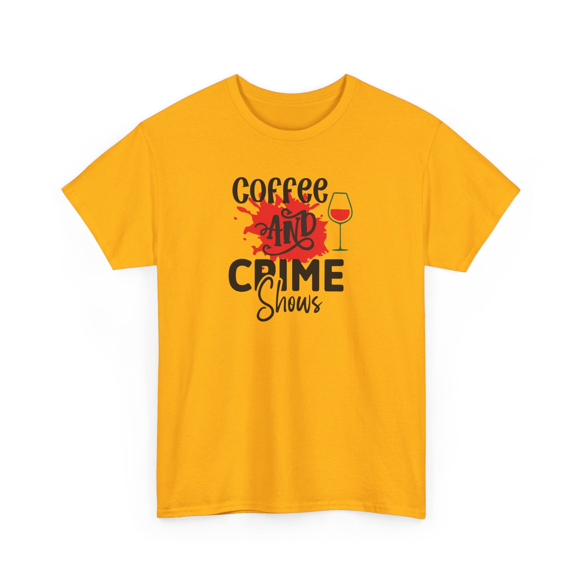 Coffee & Crime Shows Unisex Heavy Cotton Tee Gold