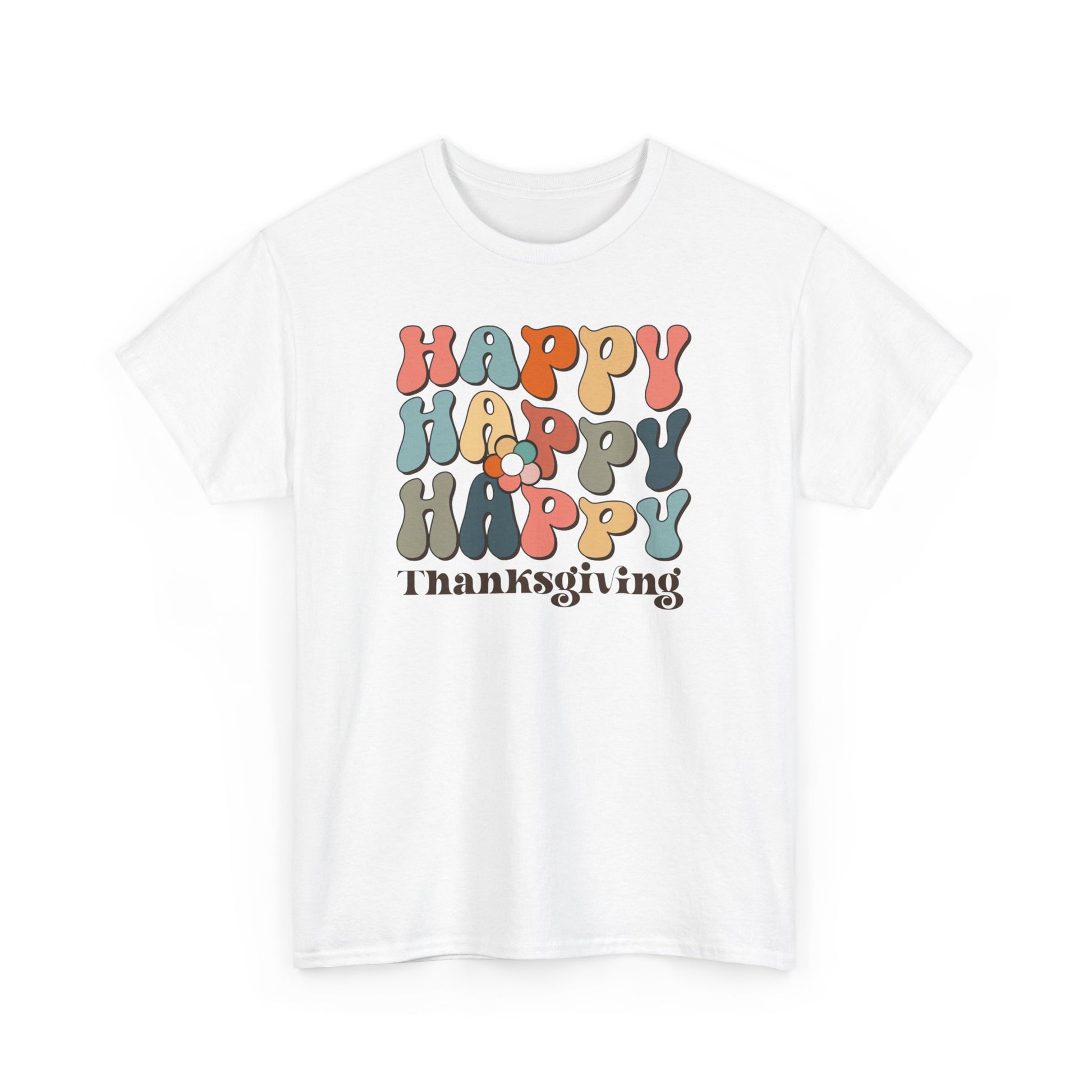 Happy T-Shirt Unisex Heavy Cotton Tee White