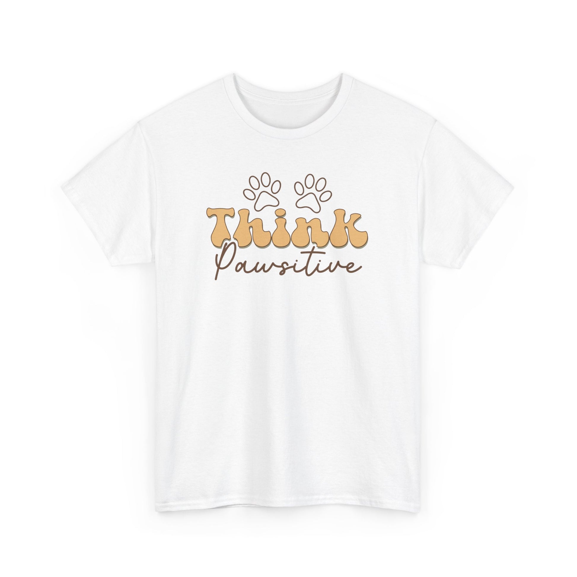 Think Positive Unisex Heavy Cotton Tee White