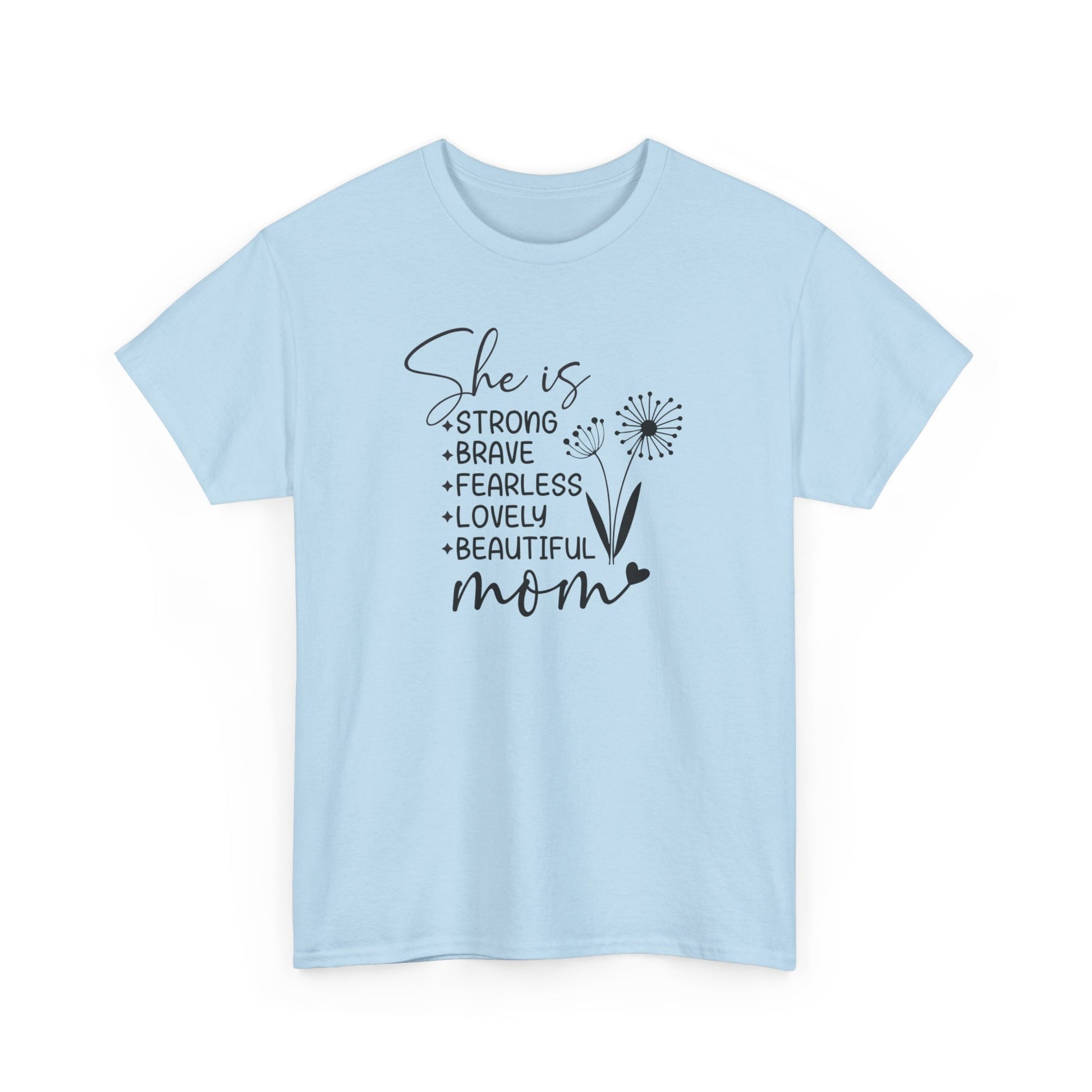 She is Mom Unisex Heavy Cotton Tee Light Blue