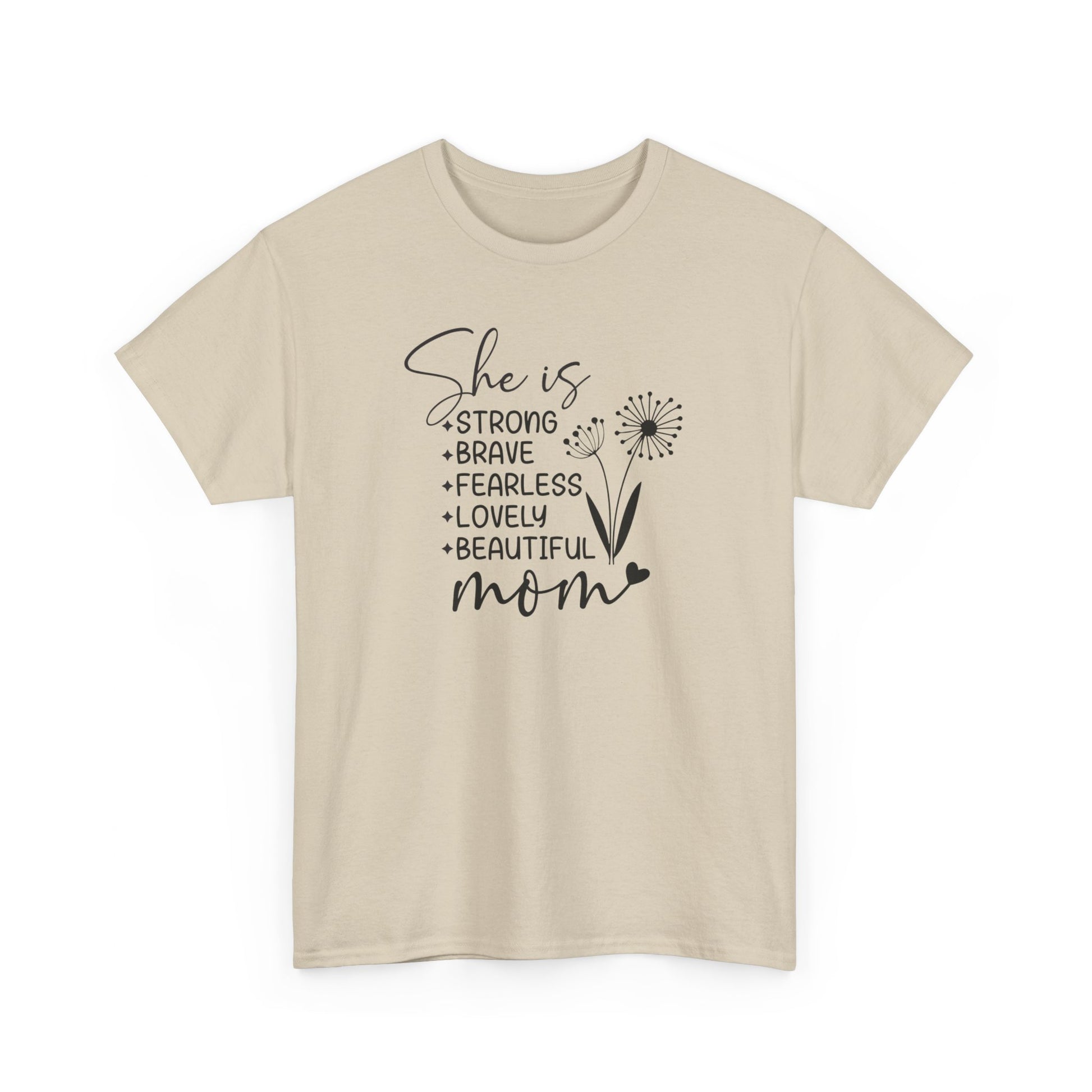 She is Mom Unisex Heavy Cotton Tee Sand