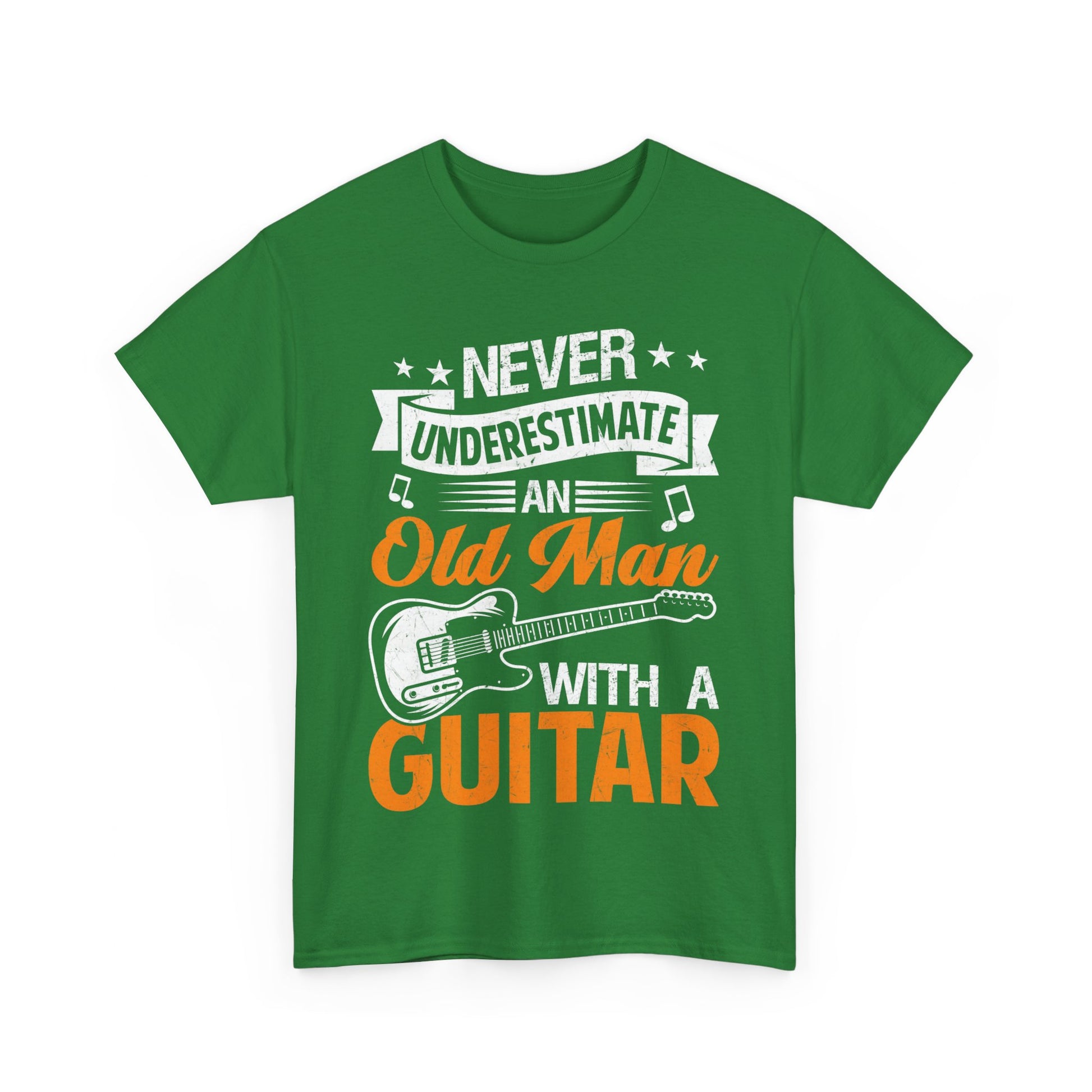 Music Guitar T-Shirt Unisex Heavy Cotton Tee Turf Green