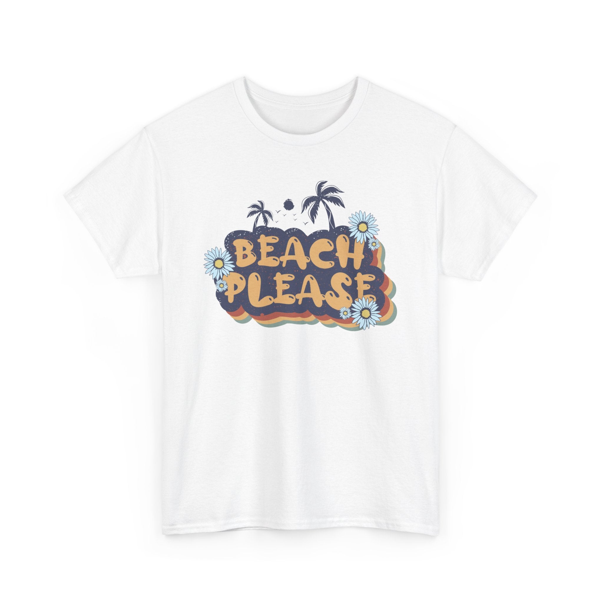 Beach Please Unisex Heavy Cotton Tee White