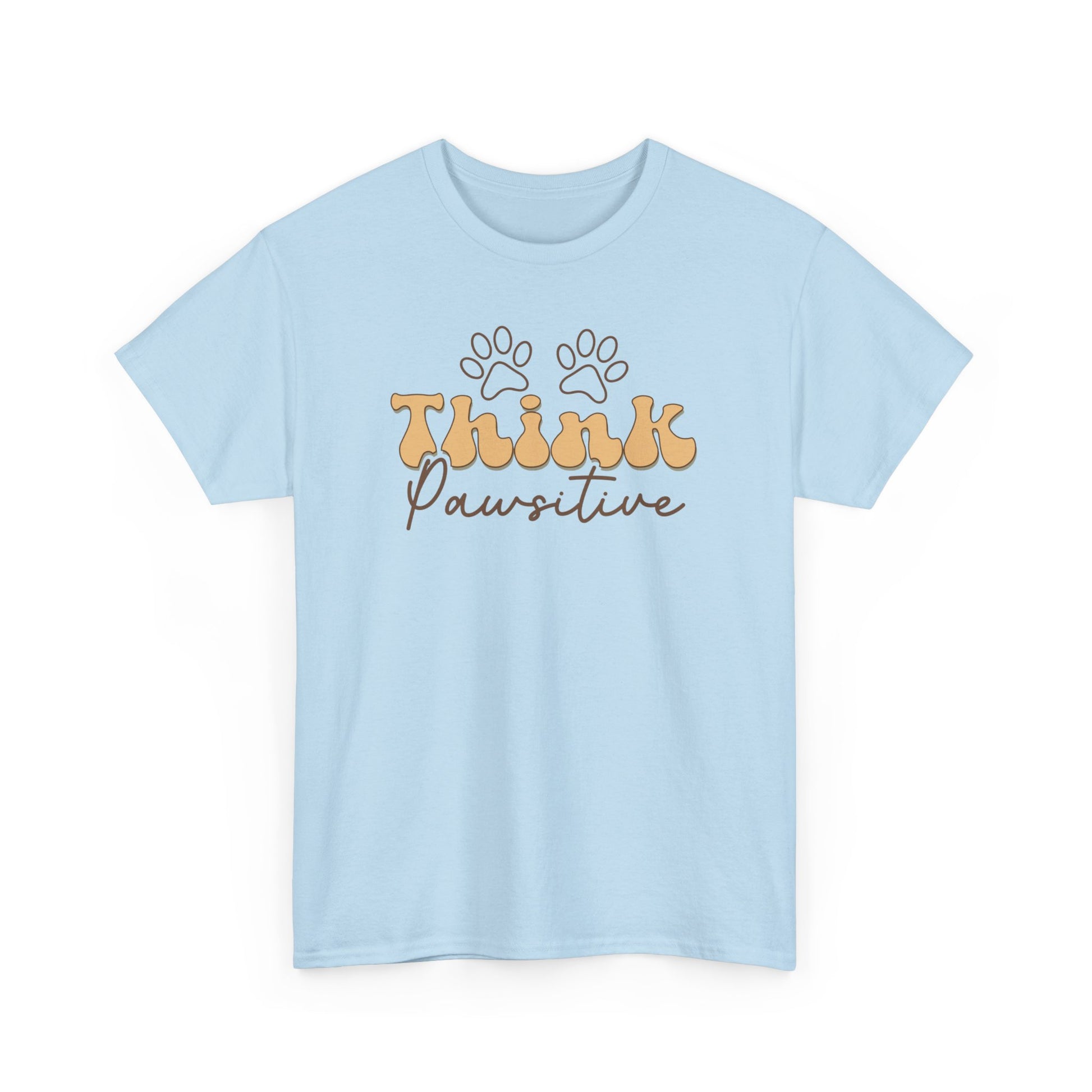 Think Positive Unisex Heavy Cotton Tee Light Blue