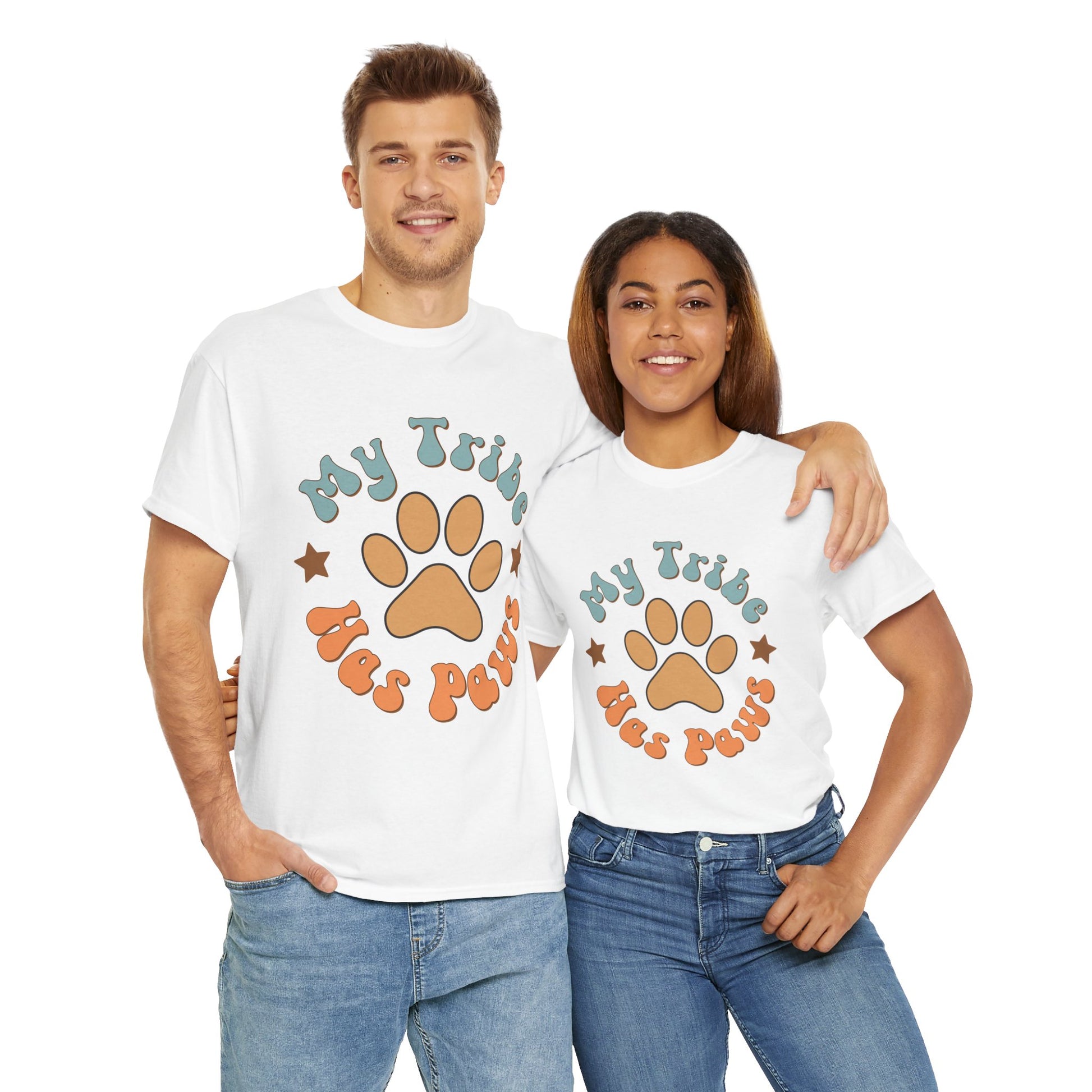 My Tribe Has Paws Unisex Cotton T-Shirts Love Dogs