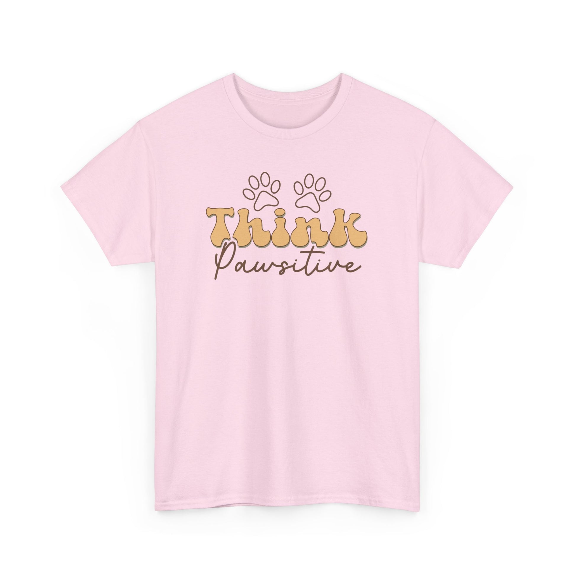 Think Positive Unisex Heavy Cotton Tee Light Pink