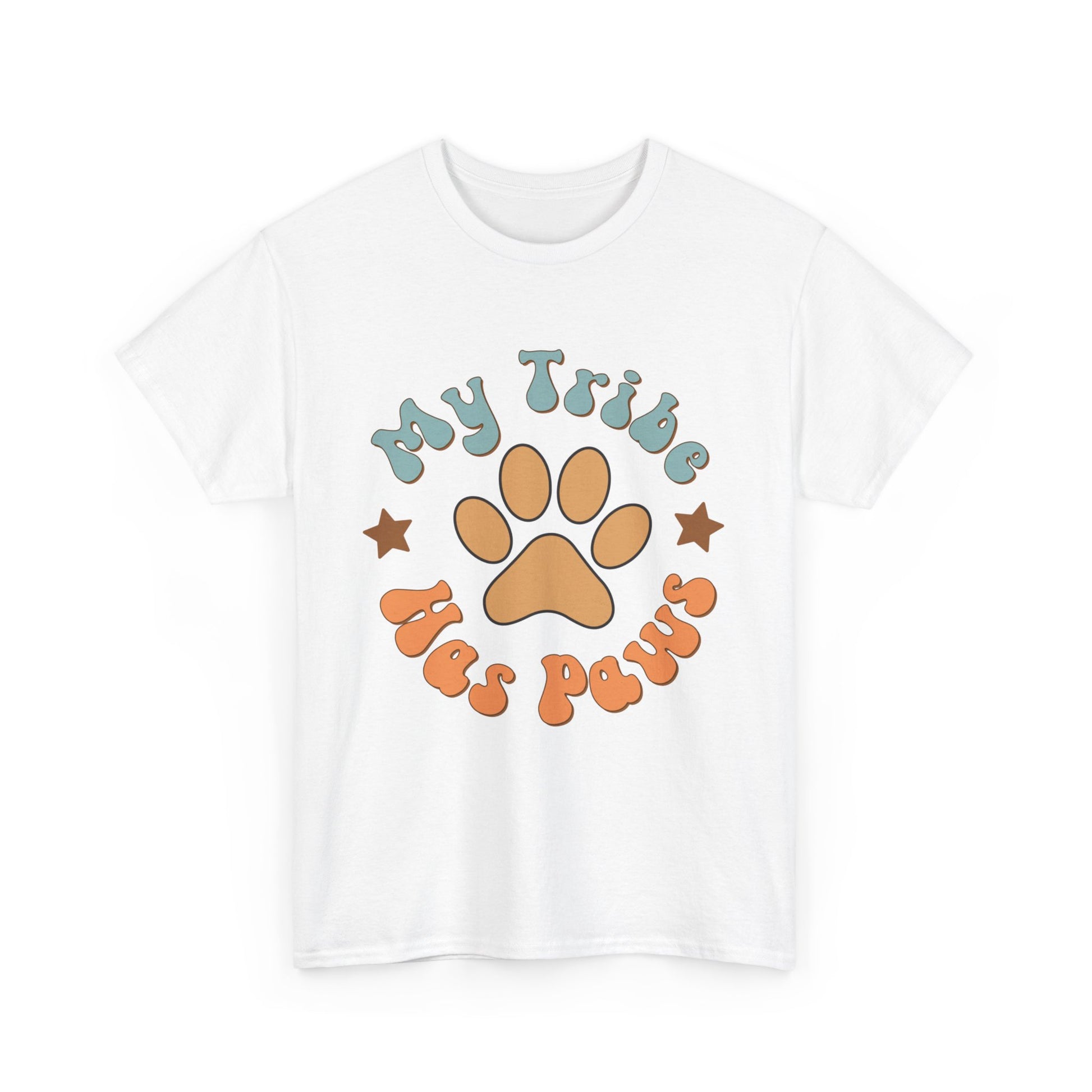 My Tribe Has Paws Unisex Cotton T-Shirts Love Dogs White