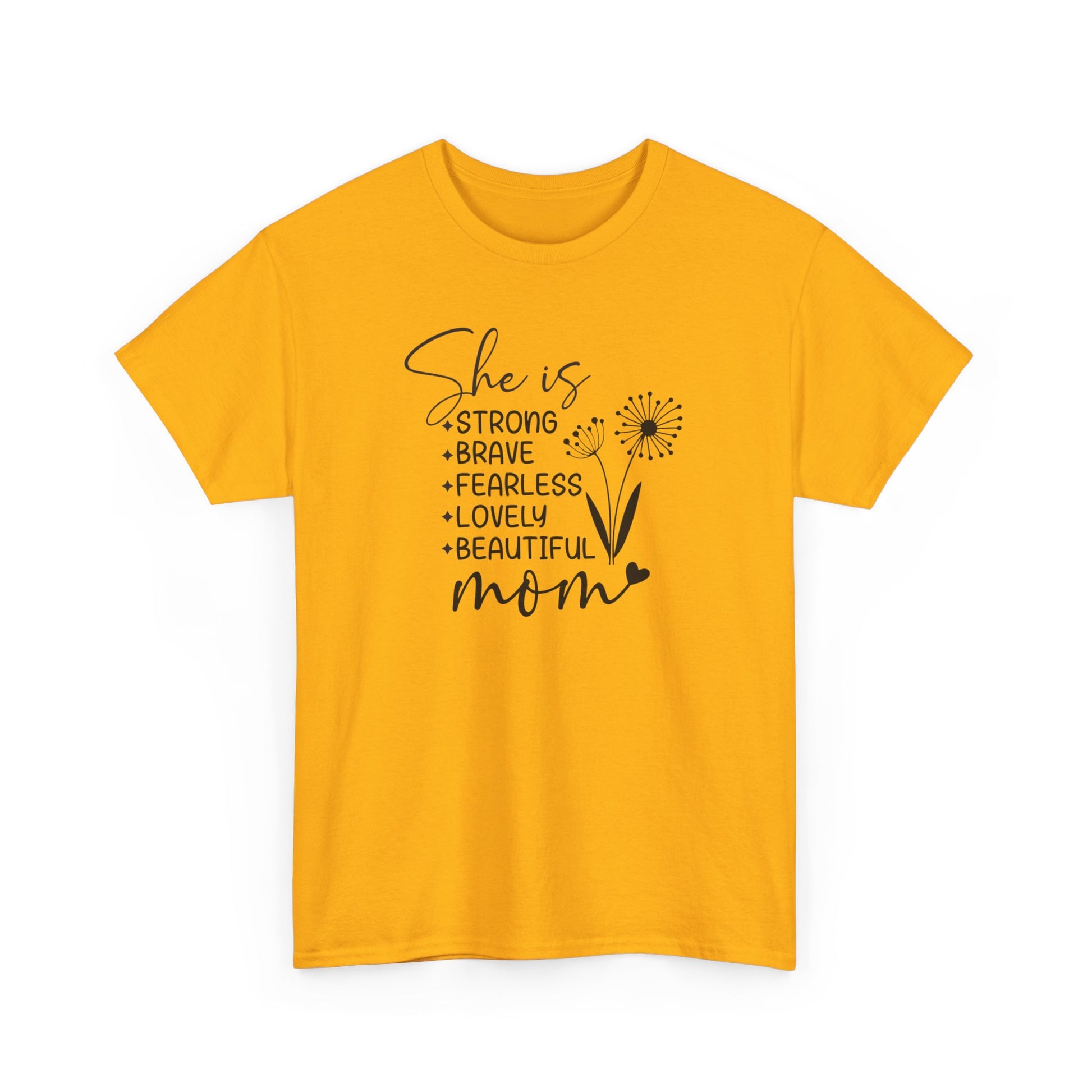 She is Mom Unisex Heavy Cotton Tee Gold