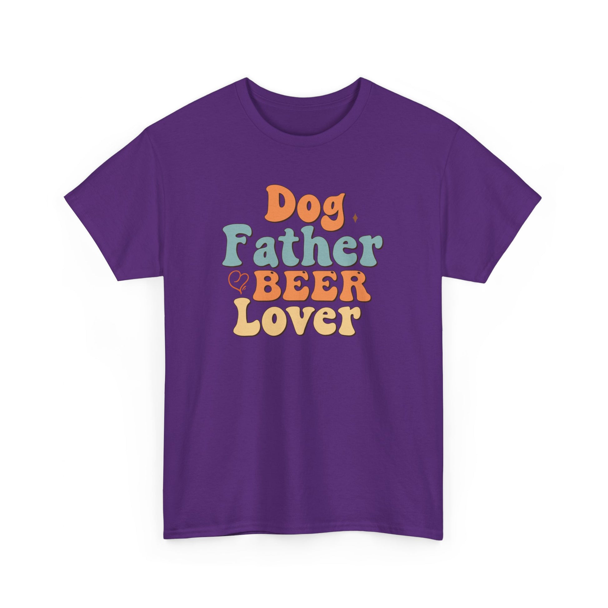 Dog Father Beer Lover Unisex Heavy Cotton Tee Purple