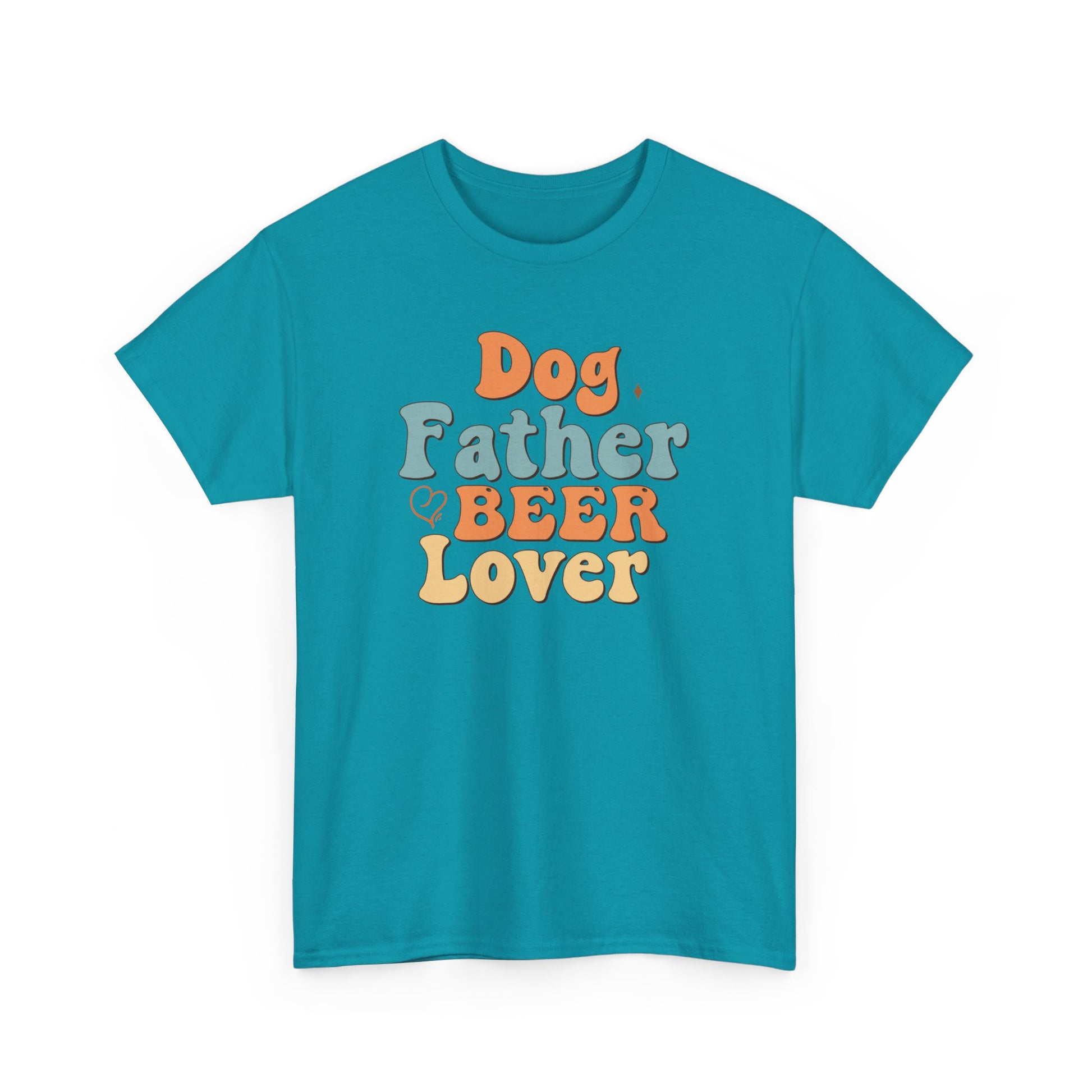 Dog Father Beer Lover Unisex Heavy Cotton Tee Tropical Blue