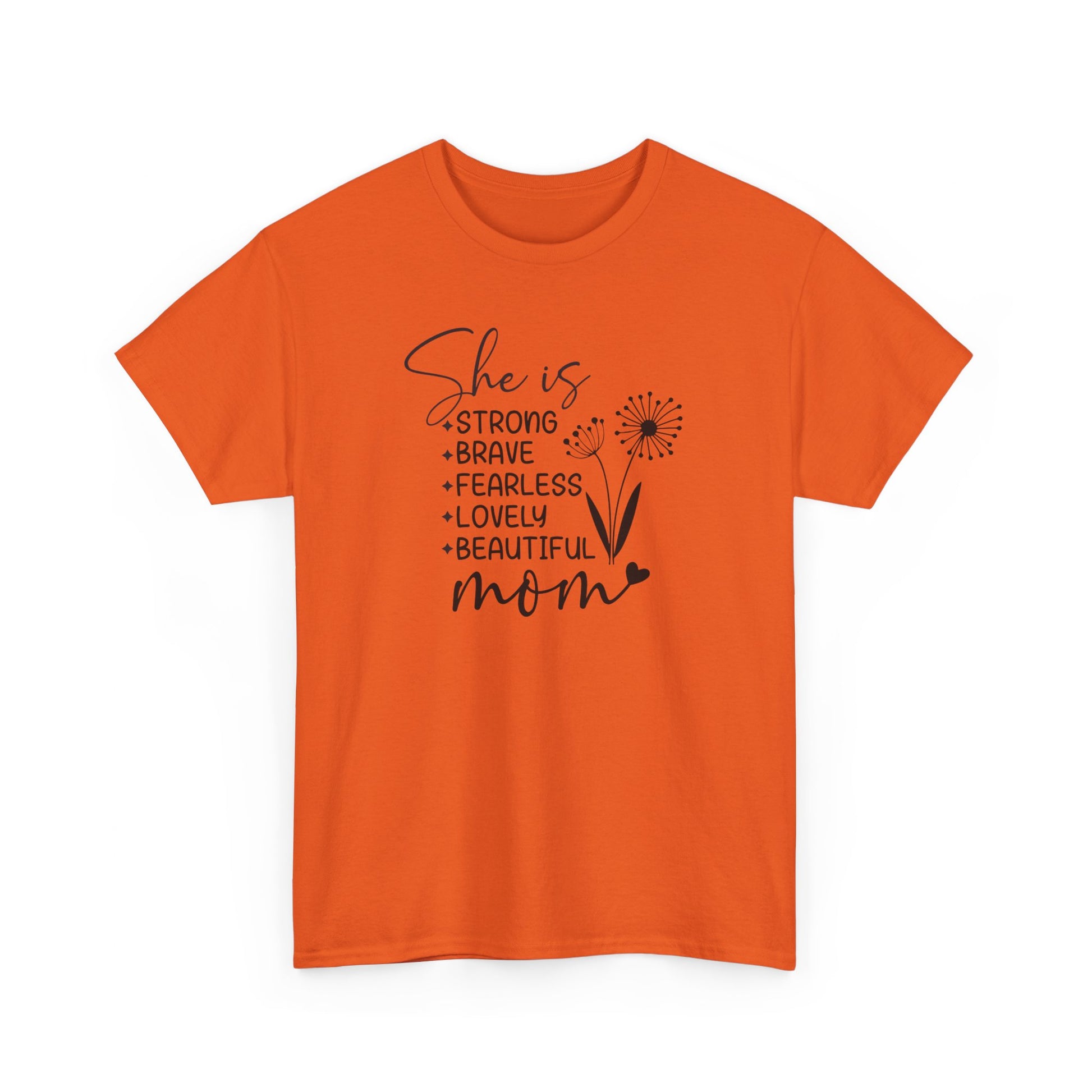 She is Mom Unisex Heavy Cotton Tee Orange