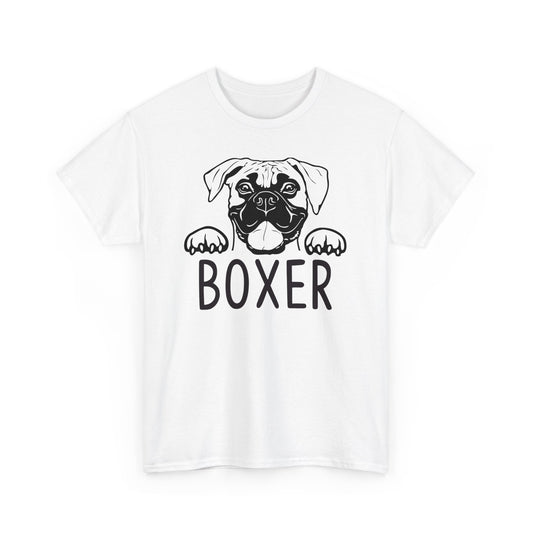 Boxer Bliss: Adorable Boxer T-Shirts Unisex Heavy Cotton Tee for Boxer Lovers