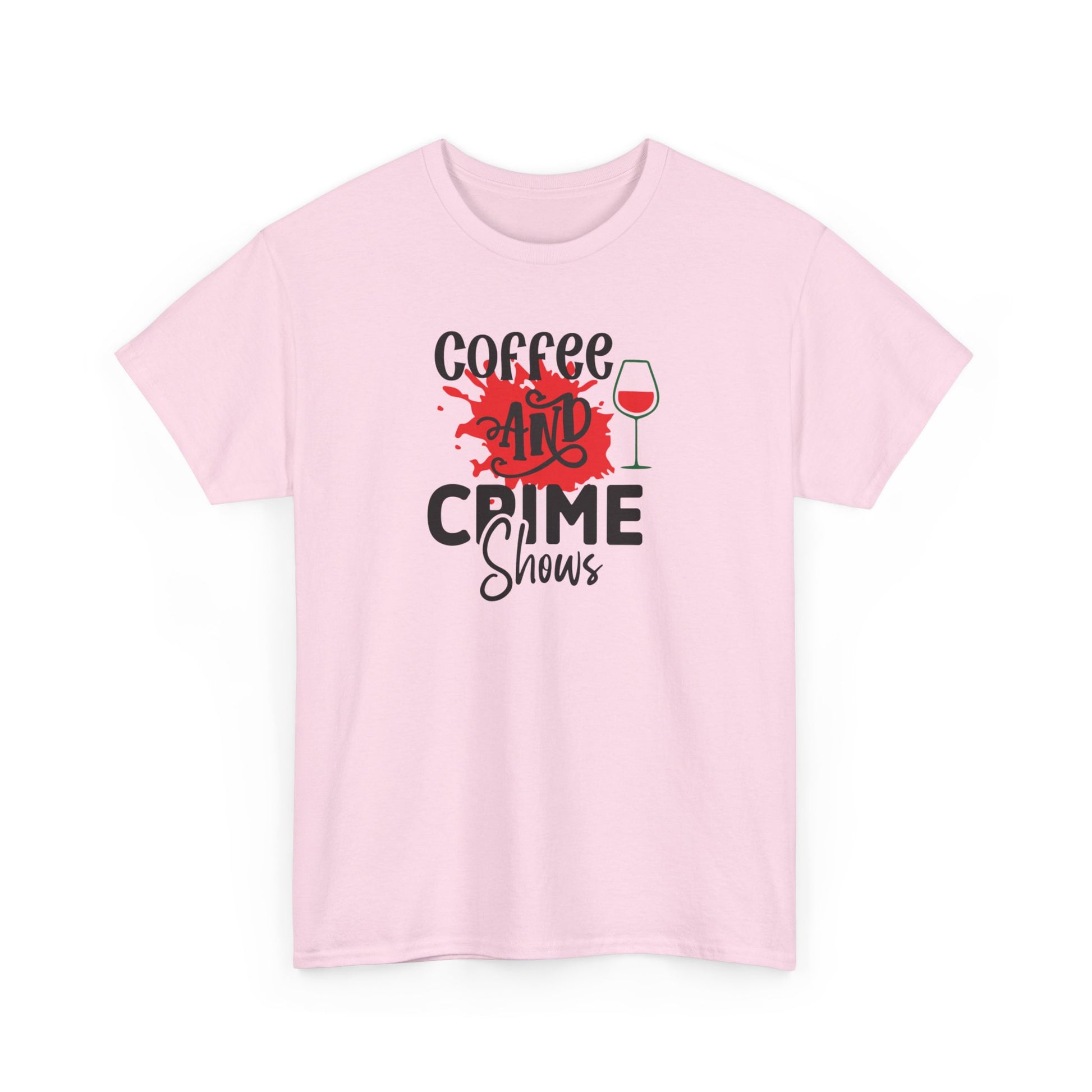 Coffee & Crime Shows Unisex Heavy Cotton Tee Light Pink