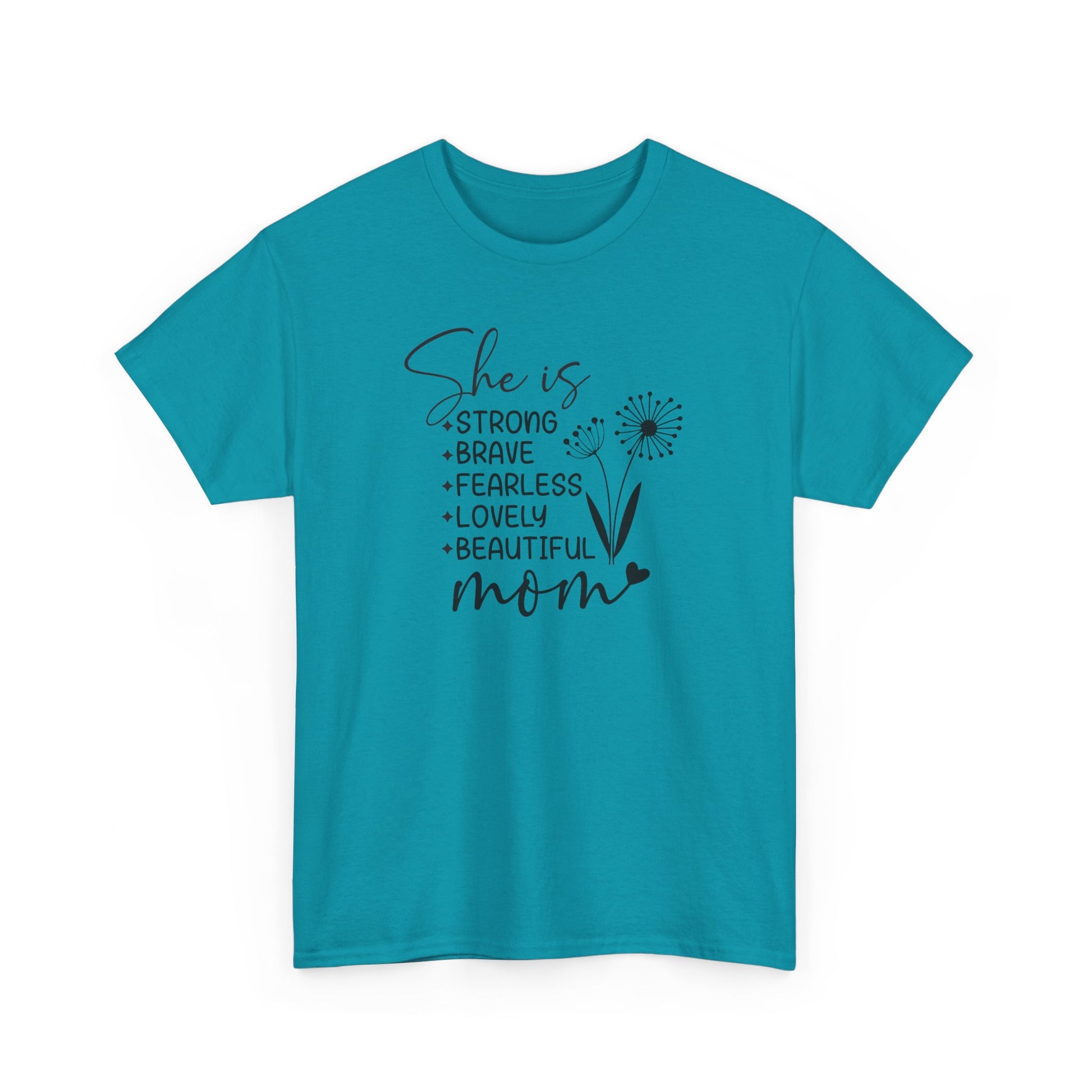 She is Mom Unisex Heavy Cotton Tee Tropical Blue