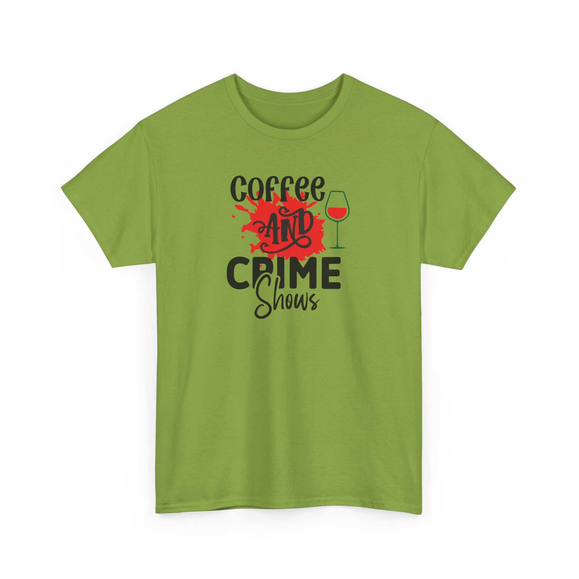 Coffee & Crime Shows Unisex Heavy Cotton Tee Kiwi