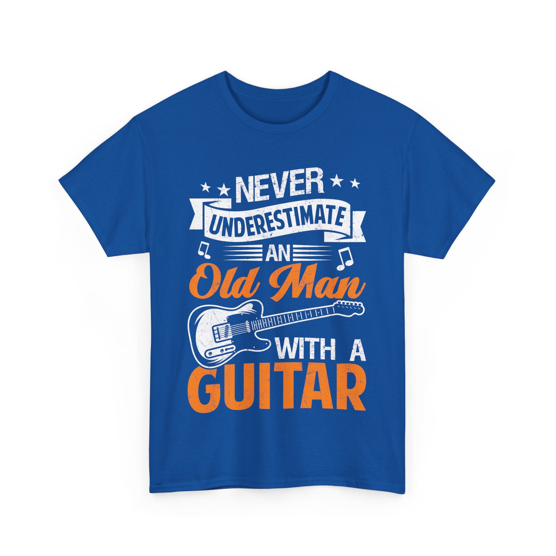 Music Guitar T-Shirt Unisex Heavy Cotton Tee Royal