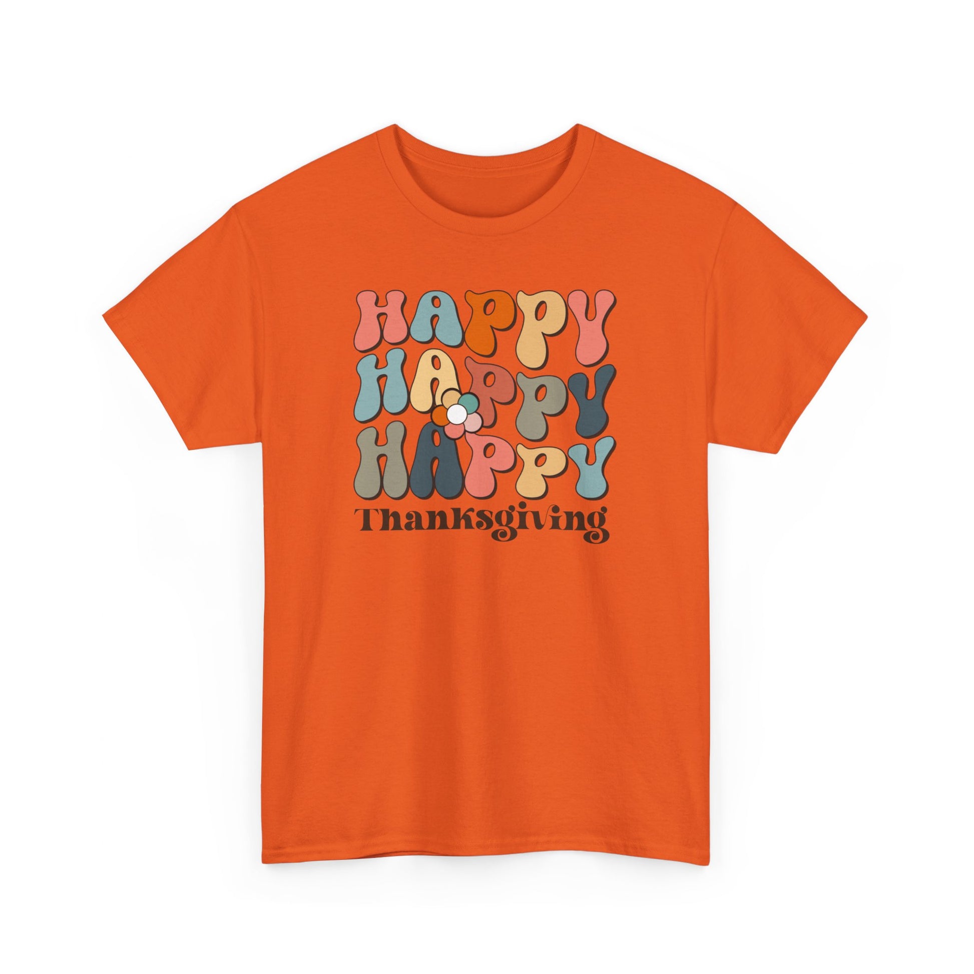 Happy T-Shirt Unisex Heavy Cotton Tee Orange